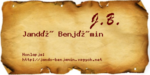 Jandó Benjámin névjegykártya